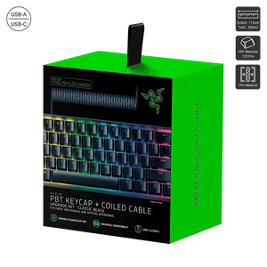 Razer PBT Keycaps with Coiled Cable